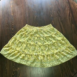Max Studio yellow floral skirt